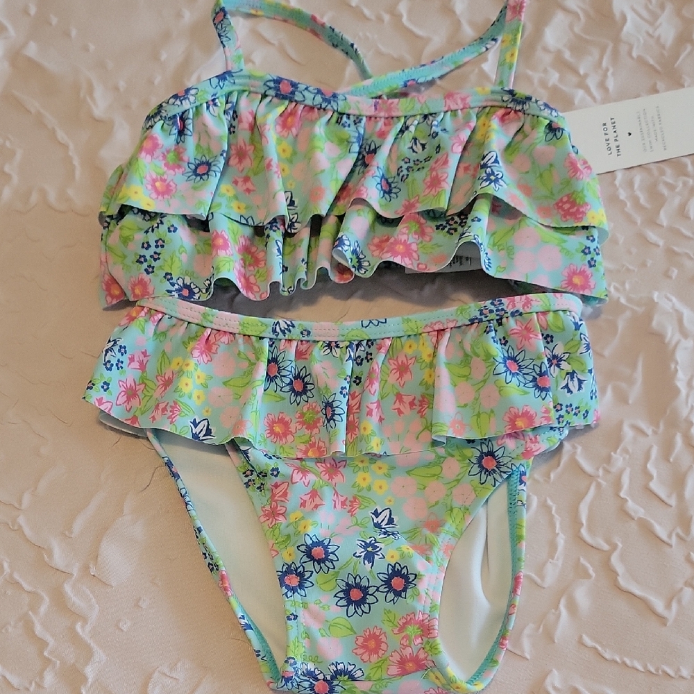 NWT Janie and Jack Floral 2 piece Swimsuit